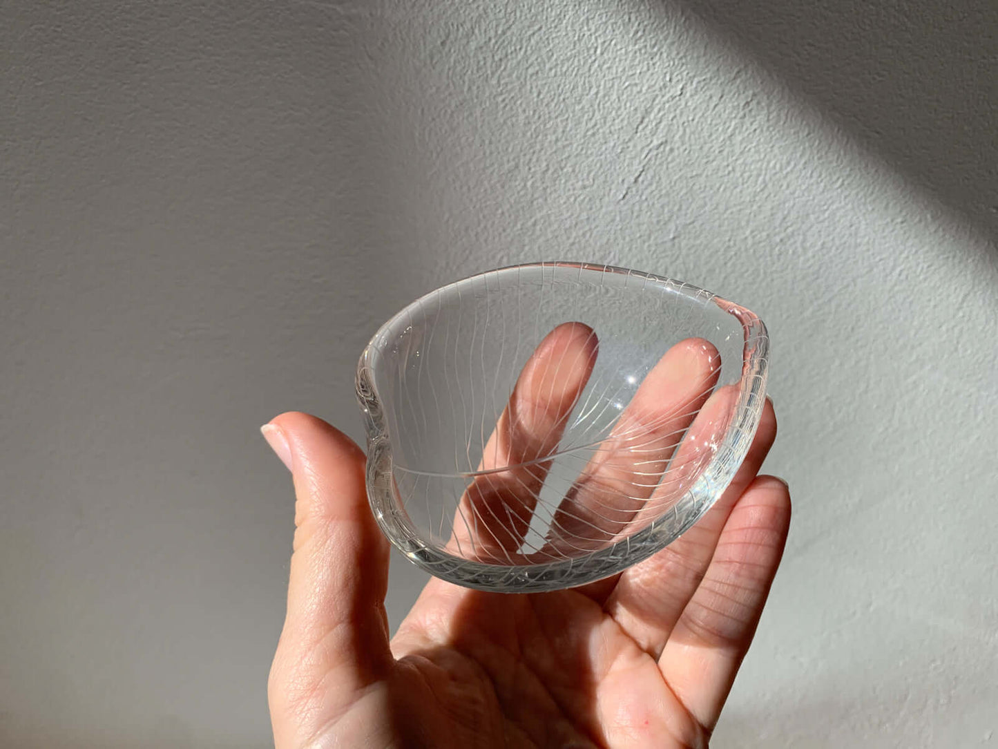 Iittala Tapio Wirkkala, Art glass object Lehti 3268 signed, 1950s
