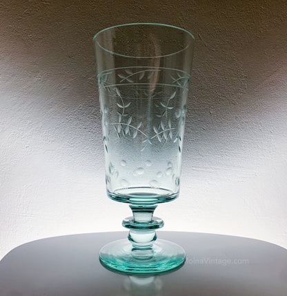 Antique engraved vase, cornflower motif