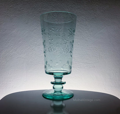 Antique engraved vase, cornflower motif