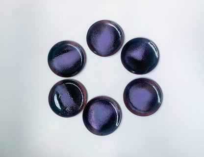 Set of 6 serving trays, enameled copper, Finland 1970s