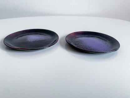 Set of 6 serving trays, enameled copper, Finland 1970s