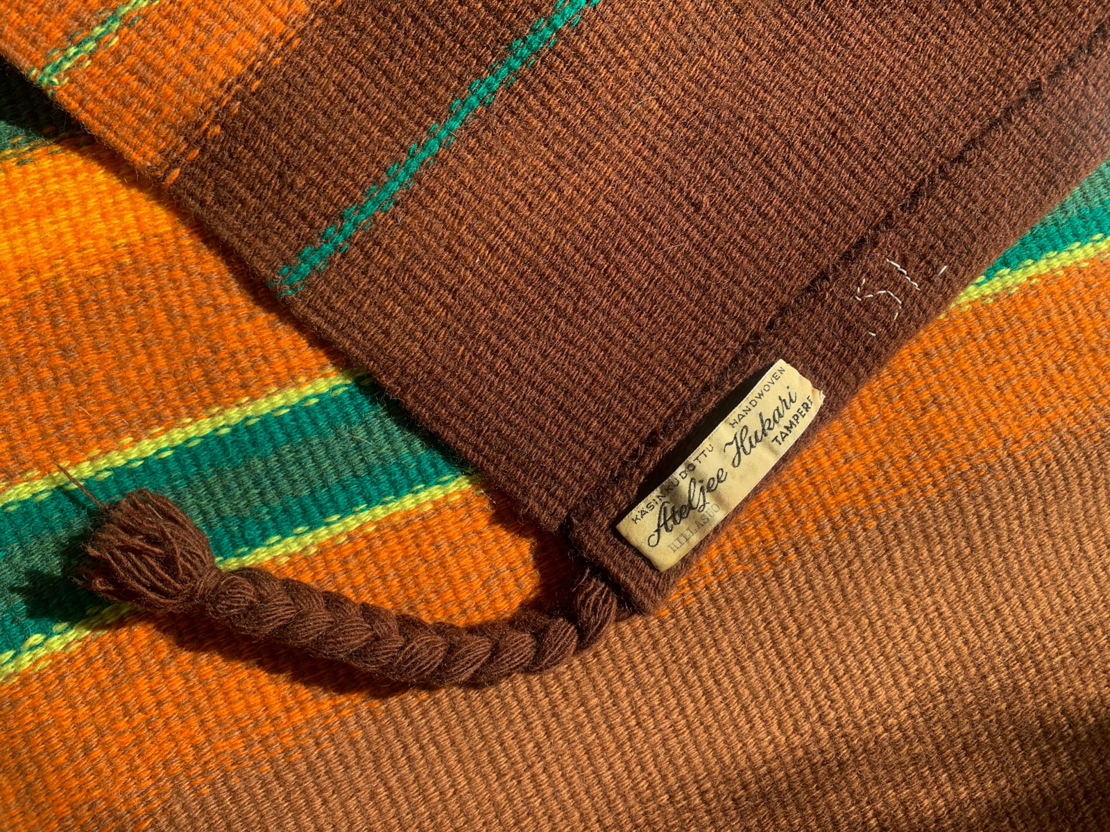 Vintage label signature designer weaver handwoven