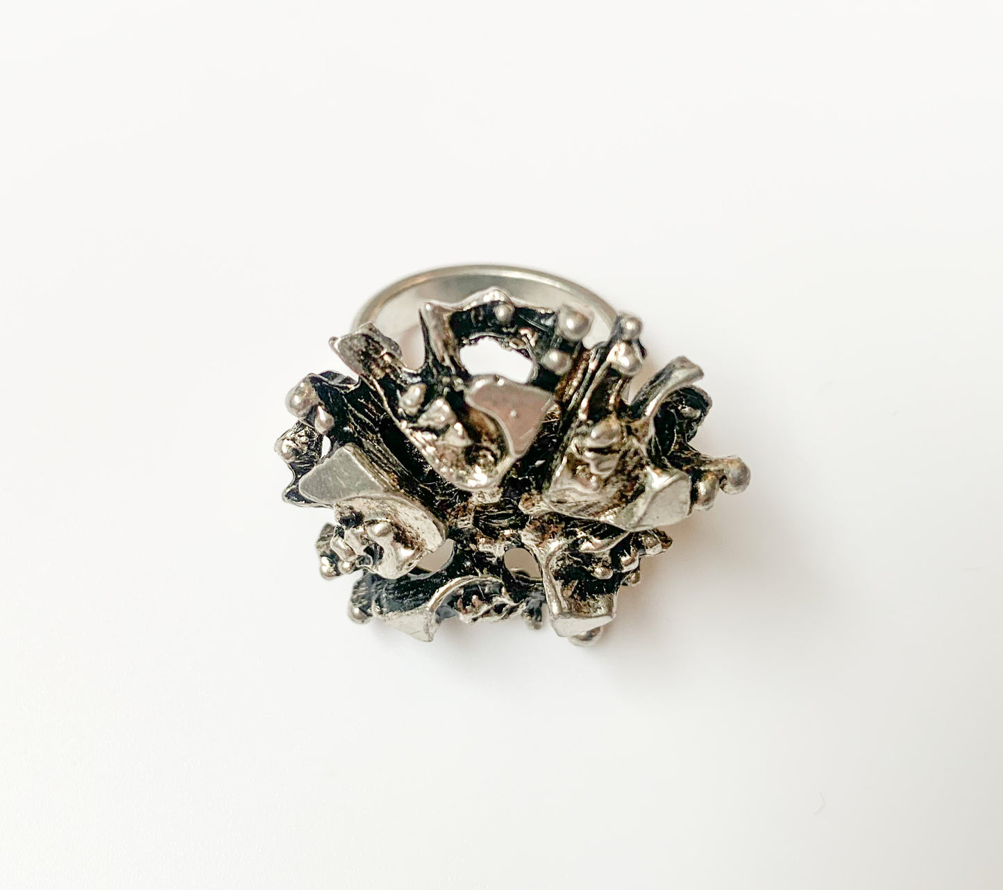 Brutalist pewter ring, design Tapani Vanhatalo, Finland