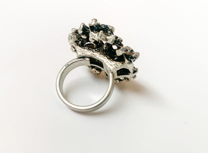Brutalist pewter ring, design Tapani Vanhatalo, Finland