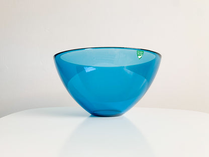 Sven Palmqvist Orrefors, Fuga bowl turquoise, limited edition 1998