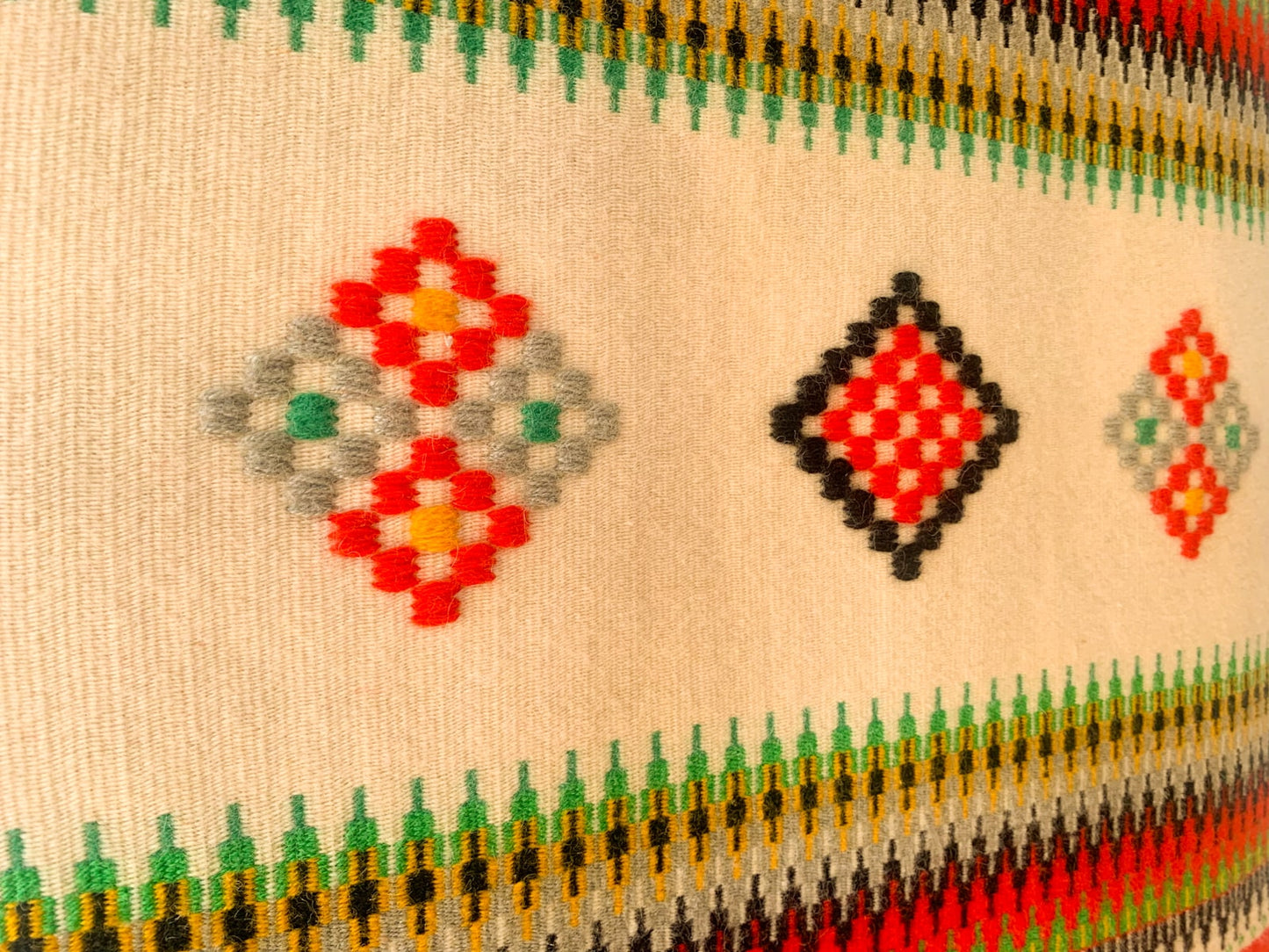 Vintage Finnish handmade wool carpet 