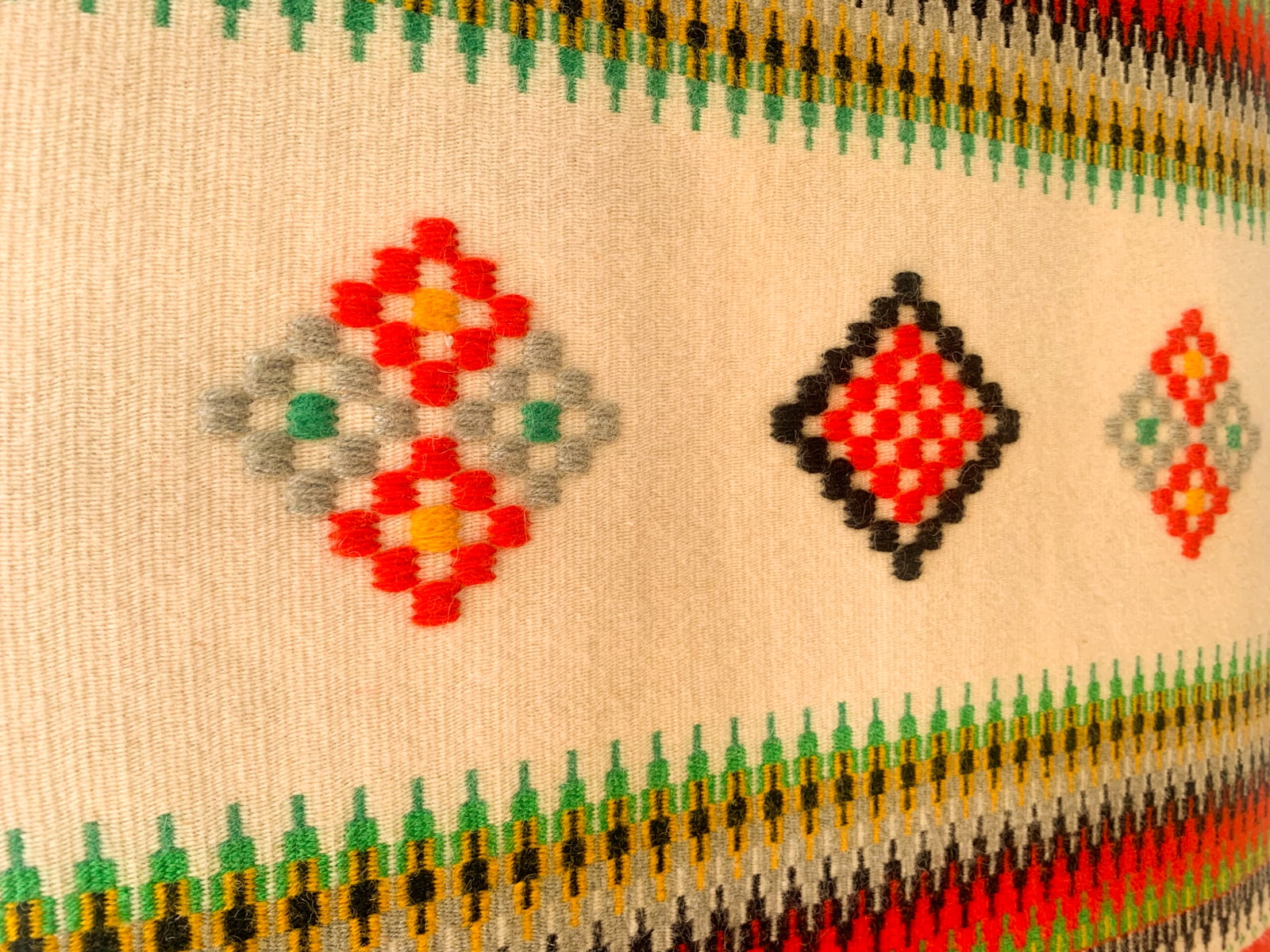 Vintage Finnish handmade wool carpet 