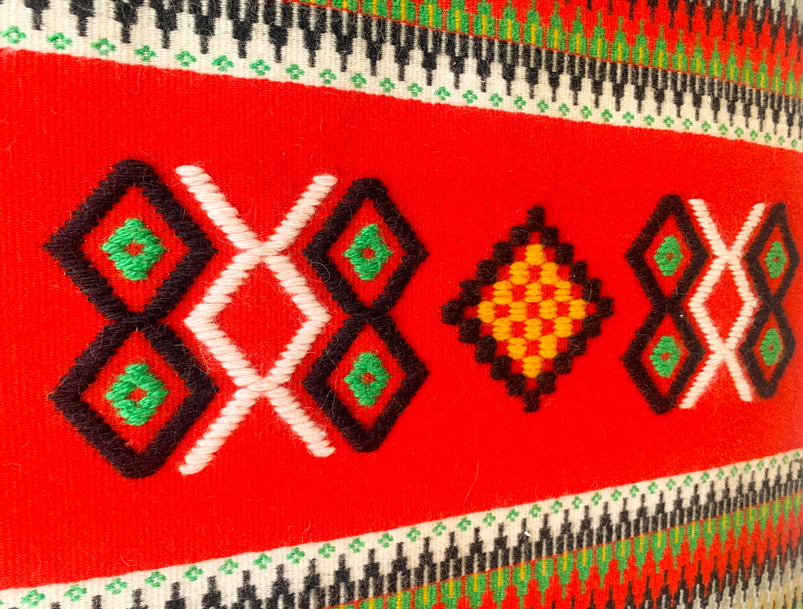 Indigenous Nordic Scandinavian Karelian art handwoven geometric design
