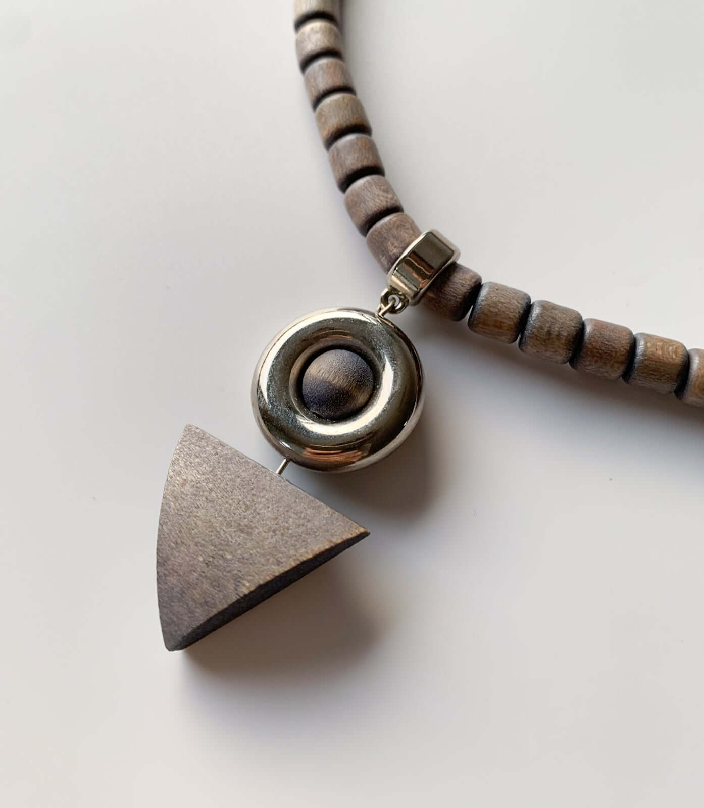 Aarikka Finland, “Axis” Wooden Necklace with Pendant