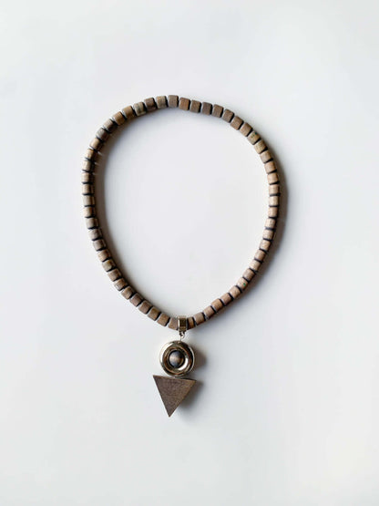 Aarikka Finland, “Axis” Wooden Necklace with Pendant