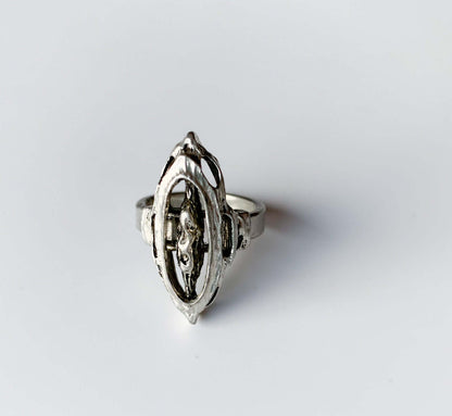 Tapani Vanhatalo “Orbit” Brutalist Pewter Ring, 1970s