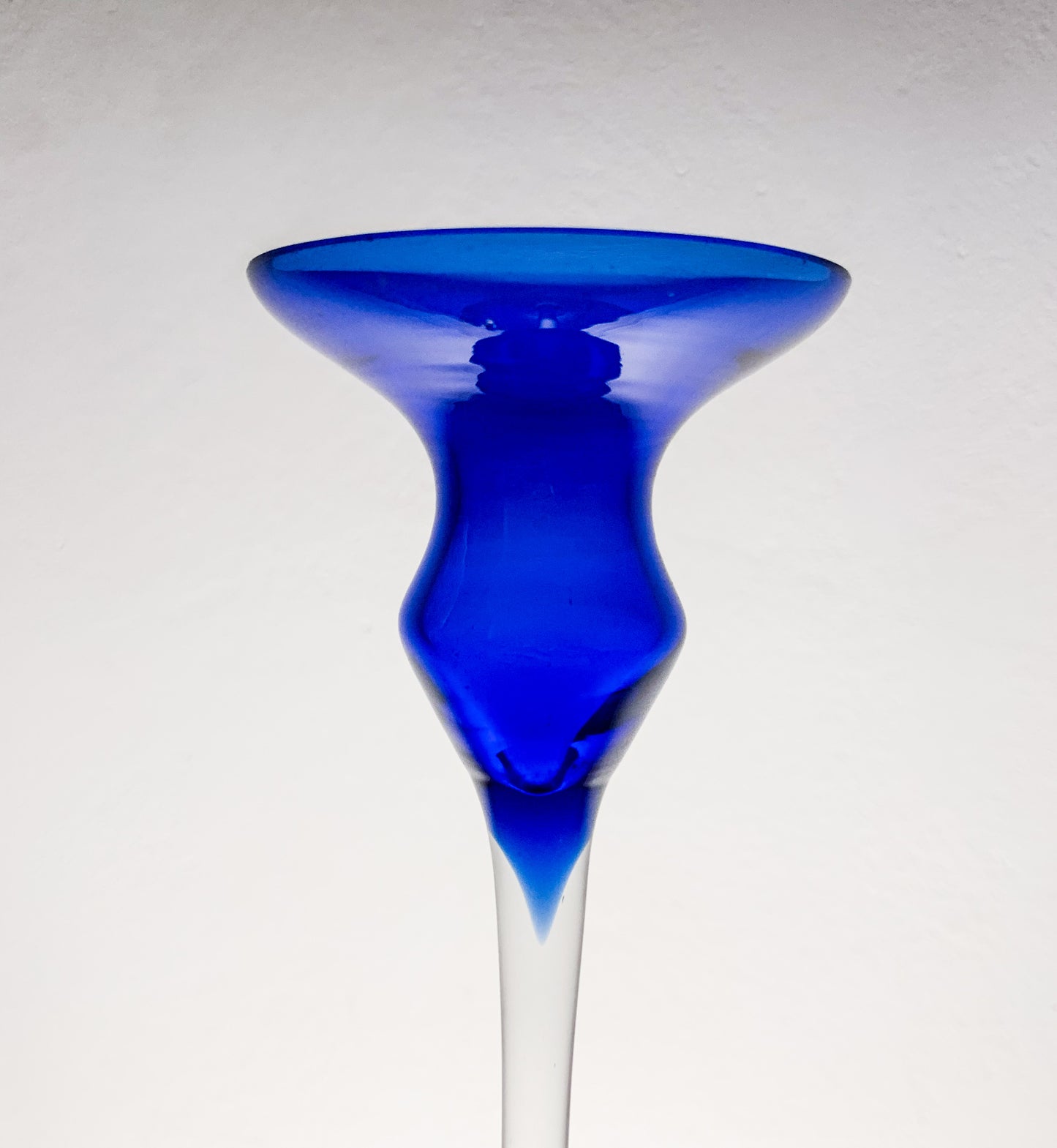 Blue Glass Candlestick by Marjut Kumela | Finland
