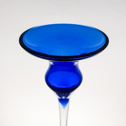Blue Glass Candlestick by Marjut Kumela | Finland