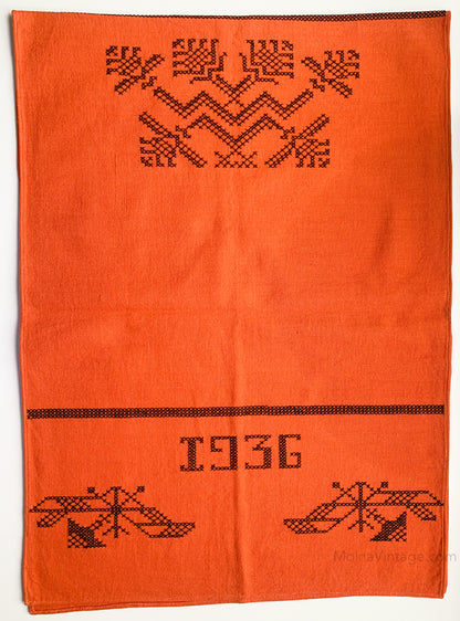 Finnish orange textile, 1936