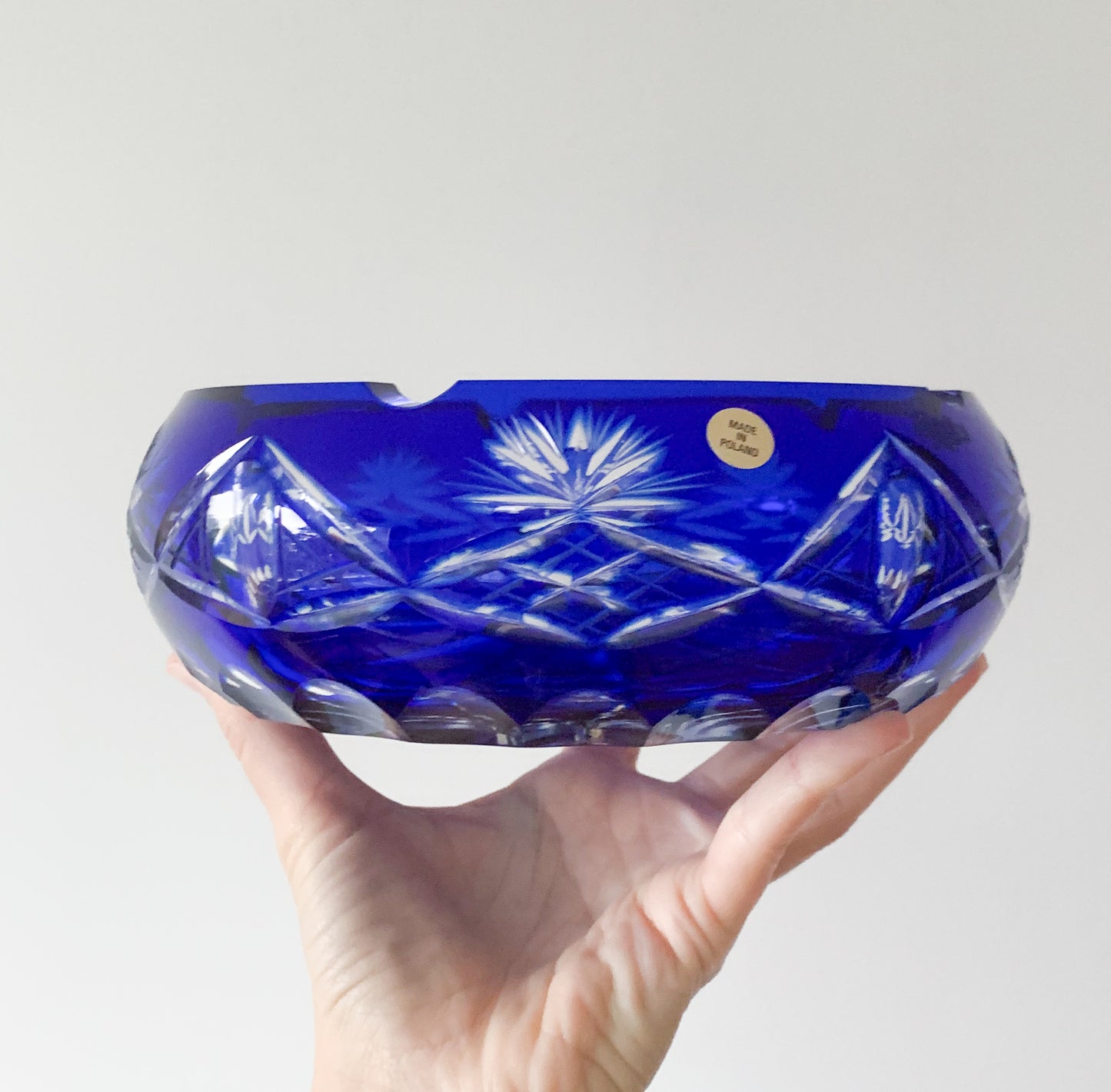 Cobalt Overlay Crystal Bowl