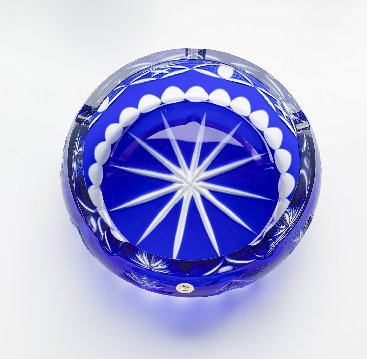 Cobalt Overlay Crystal Bowl