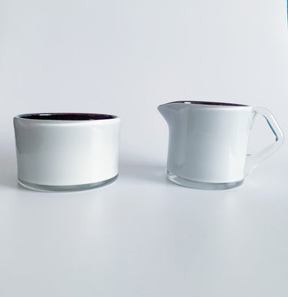 Sugar bowl & creamer, Black & White series, designer Nanny Still, Riihimäki, 60s
