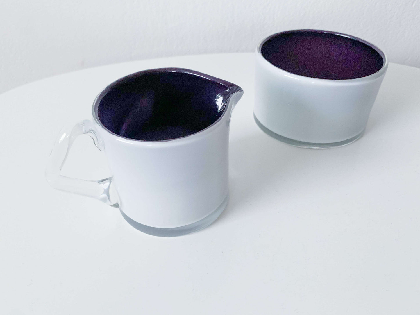 Sugar bowl & creamer, Black & White series, designer Nanny Still, Riihimäki, 60s