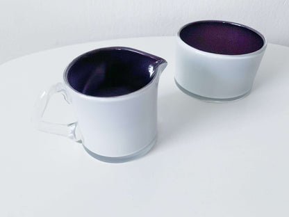 Sugar bowl & creamer, Black & White series, designer Nanny Still, Riihimäki, 60s