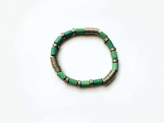 Aarikka Finland, wood green bracelet Tamara, 1980s