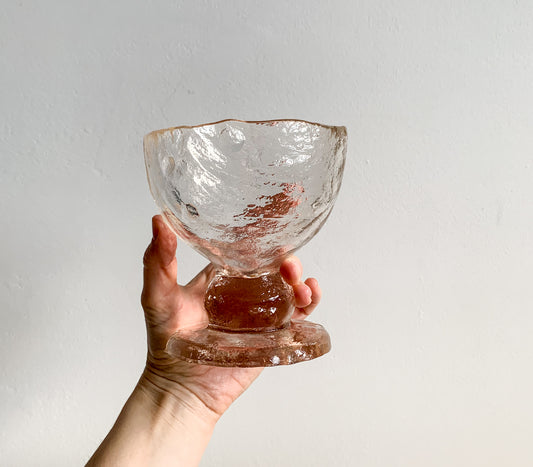 Brutalist Art Glass Vase | Candle Holder Kivi Series, Finland, 1980s