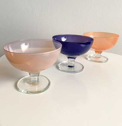 3 Glass dessert bowls by Pekka Paunila, Finland 2005