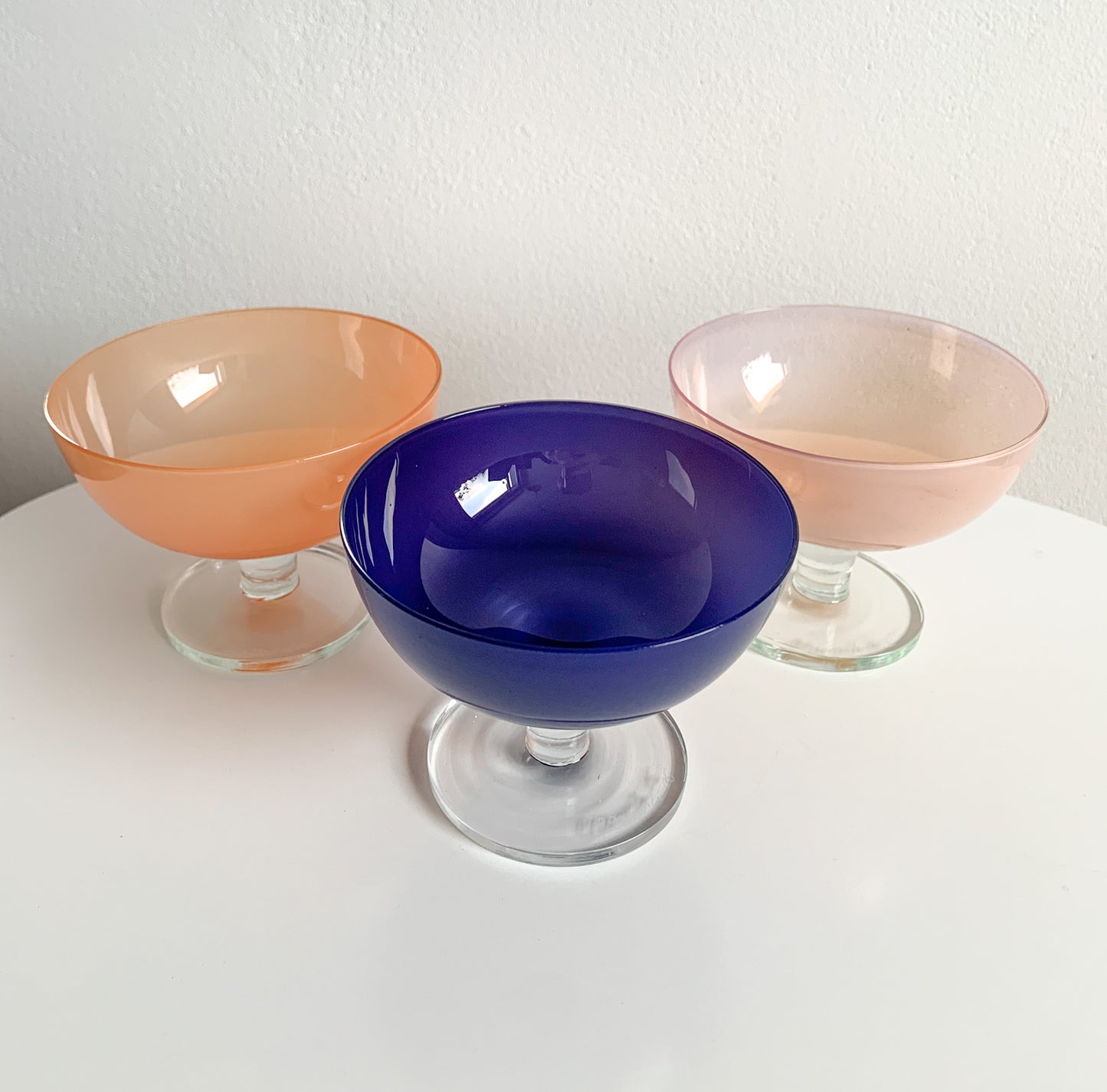 3 Glass dessert bowls by Pekka Paunila, Finland 2005