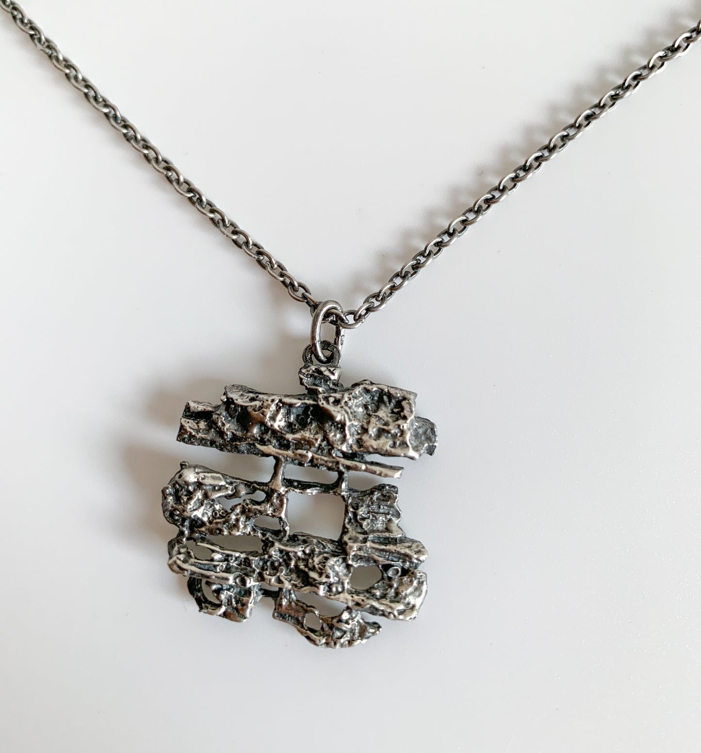 Brutalist Silver Lattice Pendant | Finland, 1970s