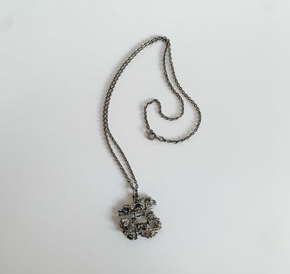 Brutalist Silver Lattice Pendant | Finland, 1970s