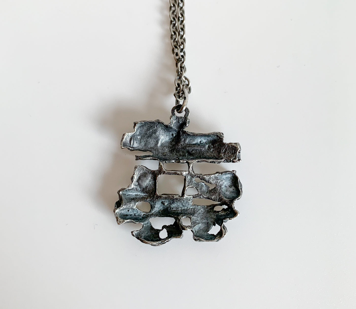 Brutalist Silver Lattice Pendant | Finland, 1970s