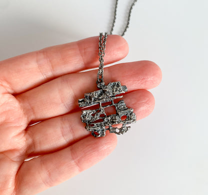 Brutalist Silver Lattice Pendant | Finland, 1970s