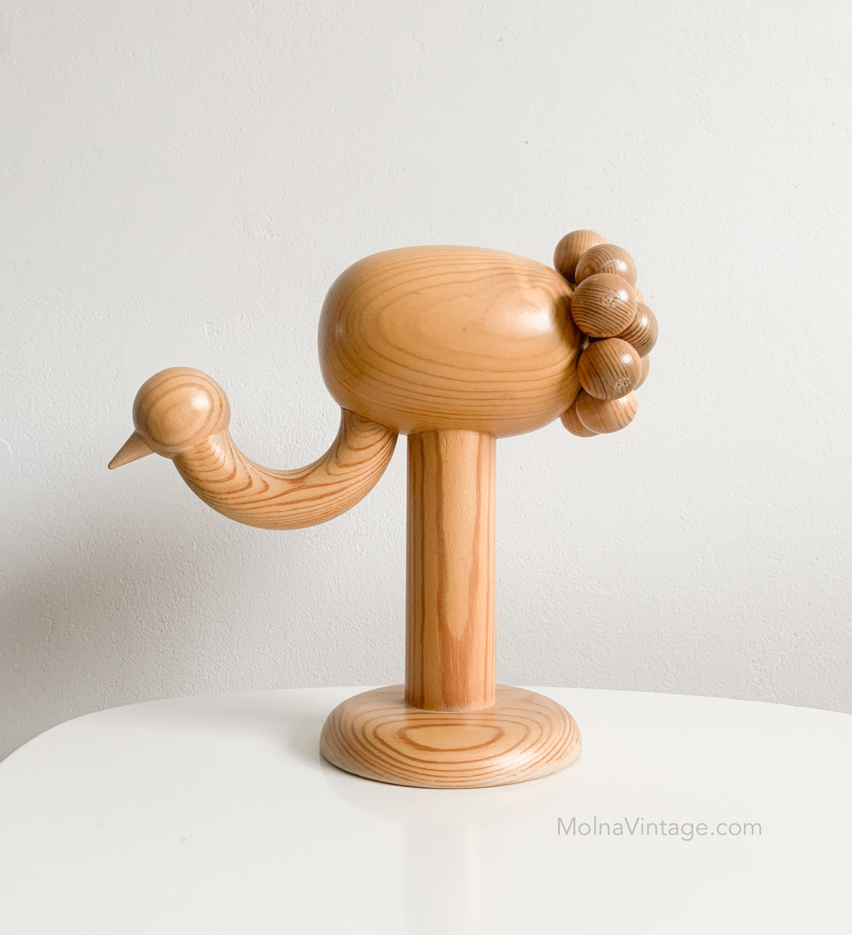 Crane wooden sculpture by Kaija Aarikka