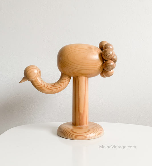 Crane wooden sculpture by Kaija Aarikka