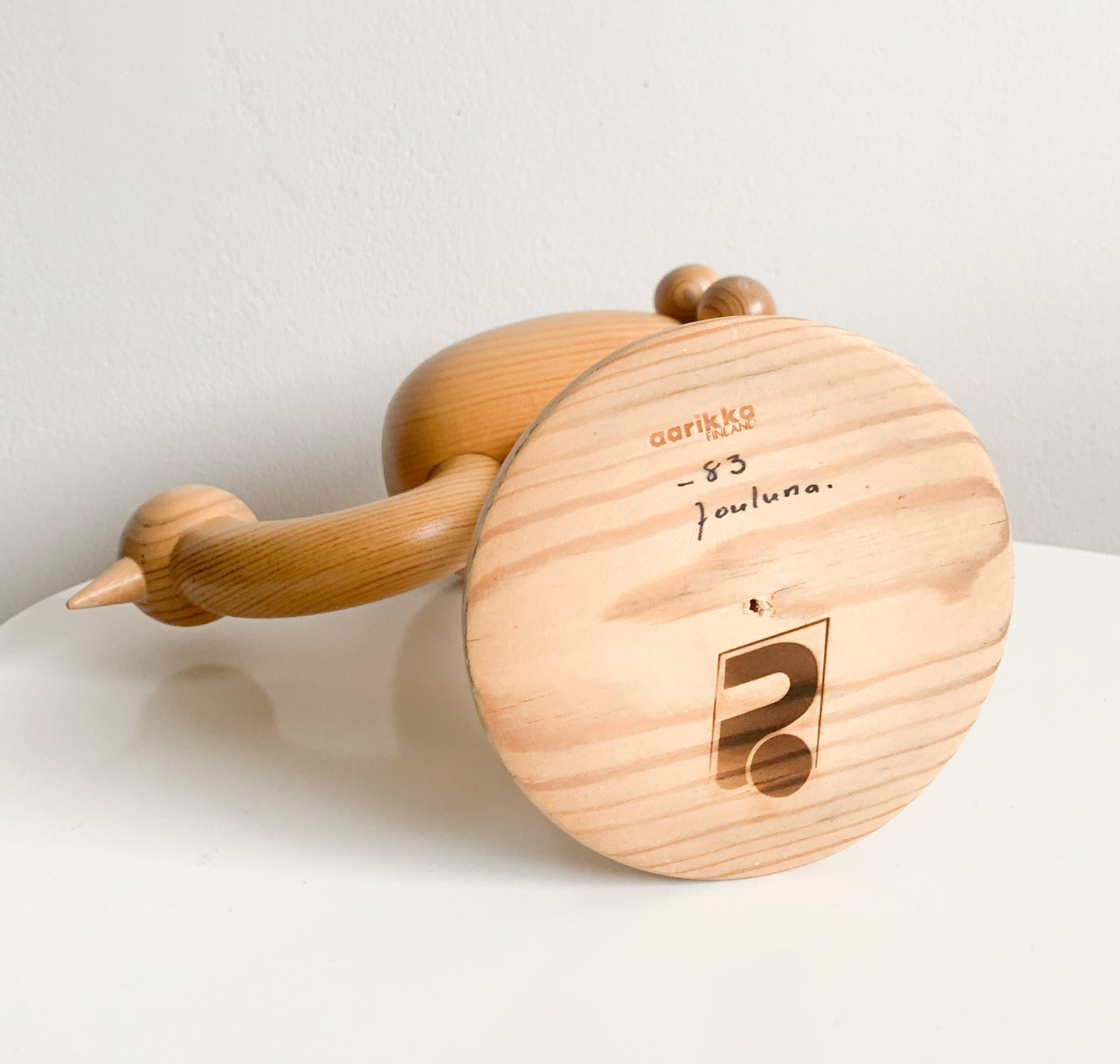 Crane wooden sculpture by Kaija Aarikka