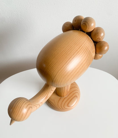 Crane wooden sculpture by Kaija Aarikka