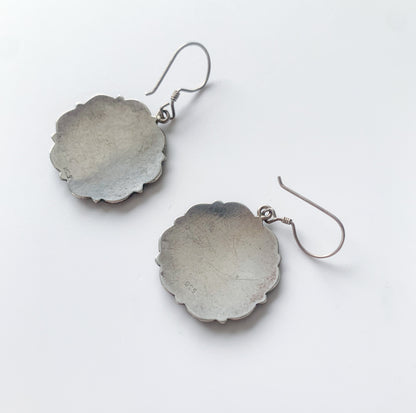 Silver Filigree Disc Earrings