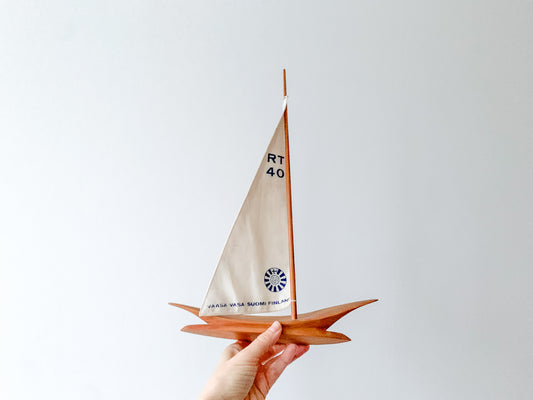 Finnish Wooden Sailboat Model | Vaasa, 1978