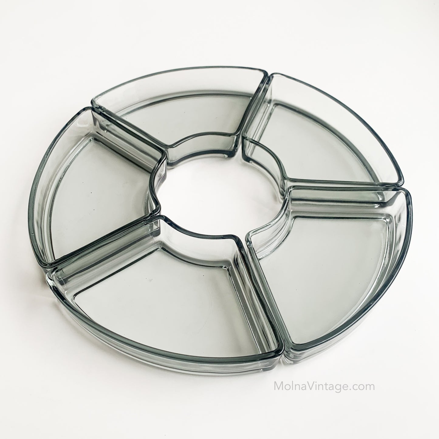 Holmegaard for Digsmed smoked glass serving bowl set