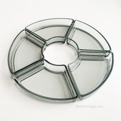 Holmegaard for Digsmed smoked glass serving bowl set