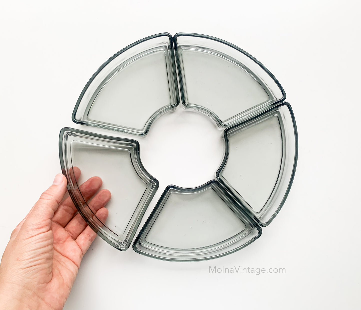 Holmegaard for Digsmed smoked glass serving bowl set