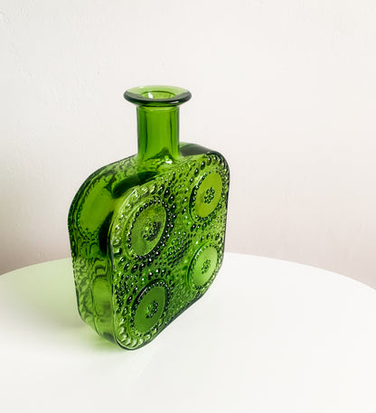 Nanny Still, Riihimäki | Grapponia Green Art Glass Vase Bottle