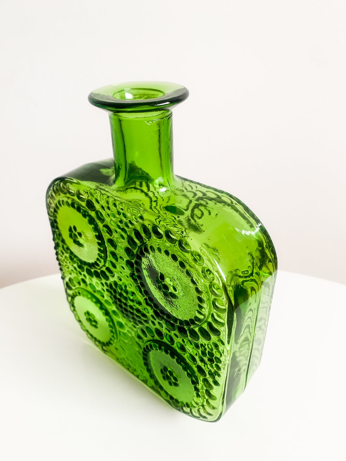 Nanny Still, Riihimäki | Grapponia Green Art Glass Vase Bottle