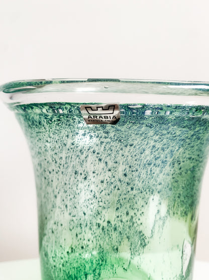 Heikki Orvola “Green Depth” Art Glass Vase, Nuutajärvi