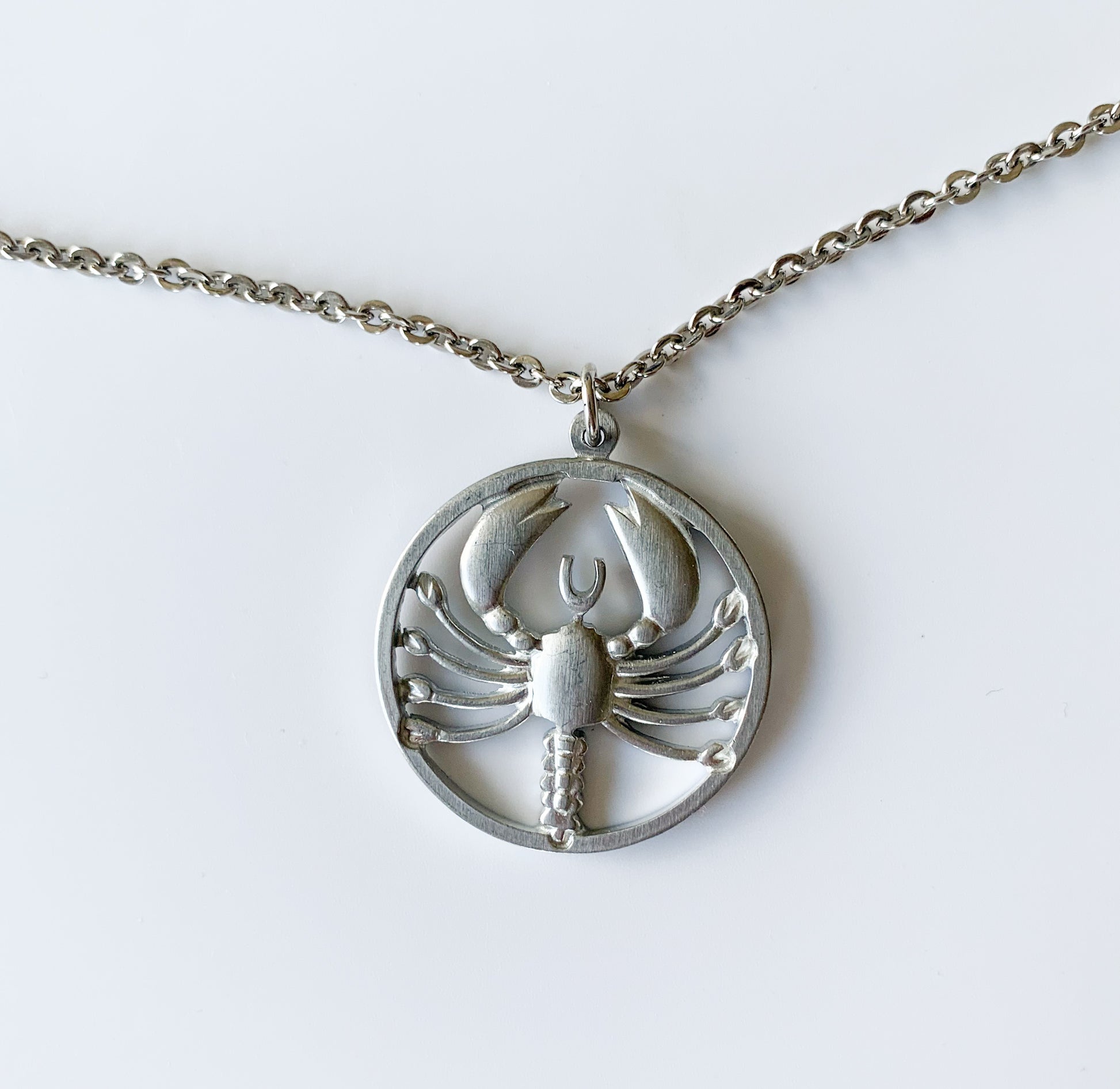 Jensen Jewelry Denmark | Pewter Pendant Cancer Astrology | Molna Vintage