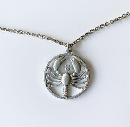 Jensen Jewelry Denmark | Pewter Pendant Cancer Astrology | Molna Vintage