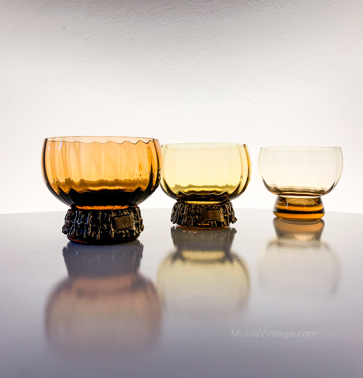 Kaarna Pentti Srapaneva amber glass | Turun Hopea | Molna Vintage