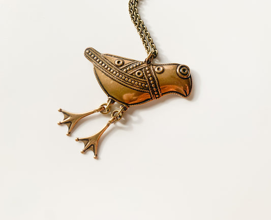 Kaleva Koru | Bronze bird Hattula pendant | Molna Vintage