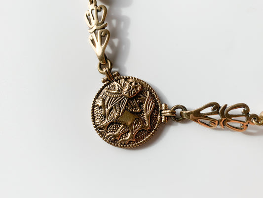 Kalevala Koru Aurinkoleijona Pendant |Vintage Bronze Jewelry | Molna Vintage