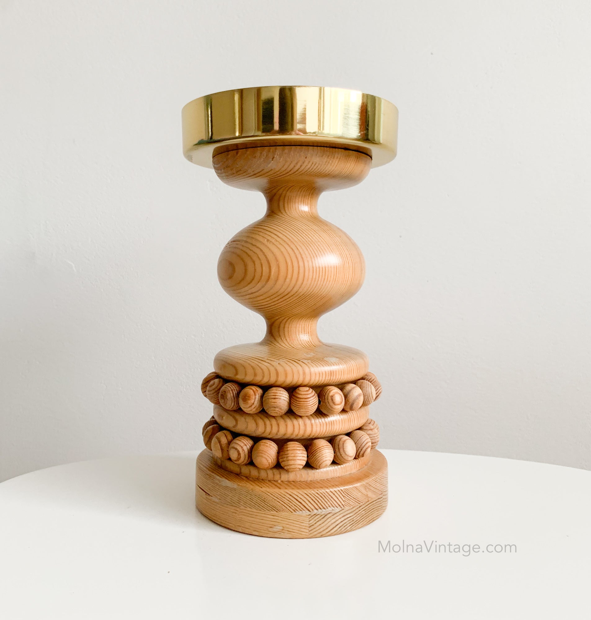 Kesarinna Candle Holder Oak | Kaija Aarikka | Molna vintage