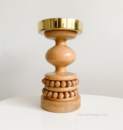 Kesarinna Candle Holder Oak | Kaija Aarikka | Molna vintage